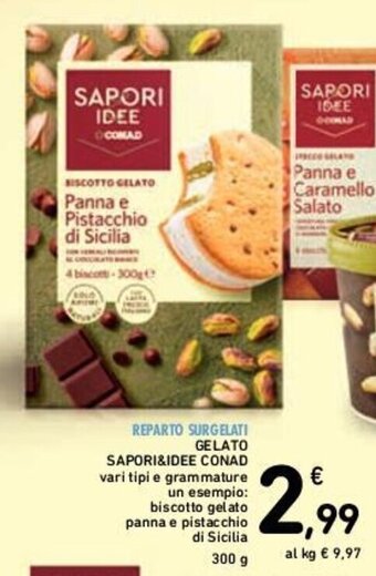 Conad GELATO SAPORI&IDEE CONAD vari tipi 300 g offerta