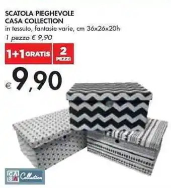 Bennet SCATOLA PIEGHEVOLE CASA COLLECTION in tessuto, fantasie varie, cm 36x26x20h offerta