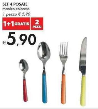 Bennet SET 4 POSATE manico colorato offerta
