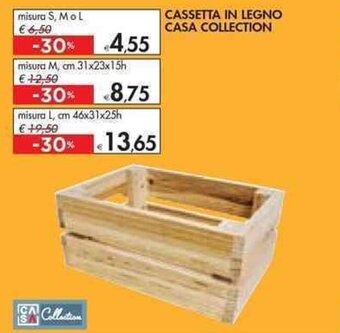 Bennet CASSETTA IN LEGNO CASA COLLECTION misura L, cm 46x31x25h offerta