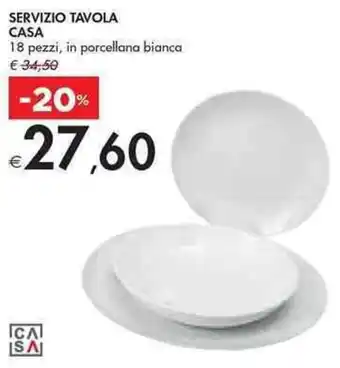 Bennet SERVIZIO TAVOLA CASA 18 pezzi, in porcellana bianca offerta