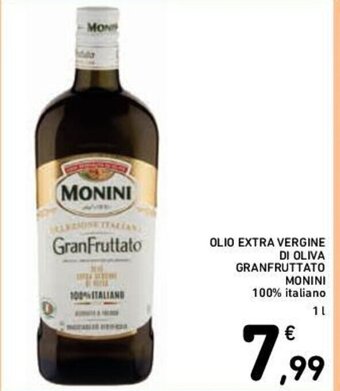 Conad OLIO EXTRA VERGINE DI OLIVA GRANFRUTTATO MONINI 100% italiano 1 L offerta