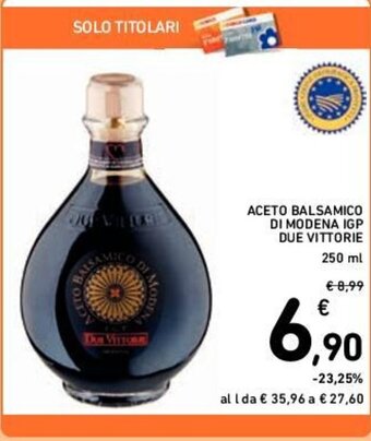 Conad ACETO BALSAMICO DI MODENA IGP DUE VITTORIE 250 ml offerta