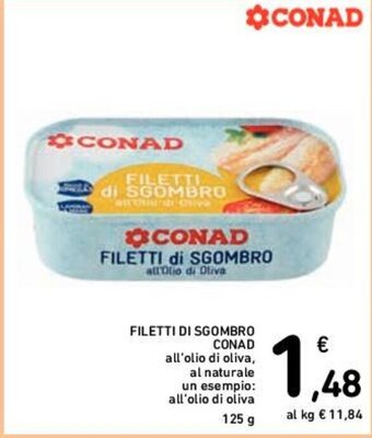 Conad FILETTI DI SGOMBRO CONAD 125 g offerta