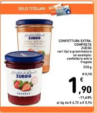 Conad CONFETTURA EXTRA, COMPOSTA ZUEGG 320 g offerta