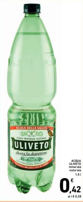 Conad ACQUA ULIVETO minerale naturale 1,5 l offerta