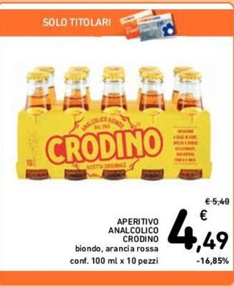 Conad APERITIVO ANALCOLICO CRODINO conf. 100 ml x 10 pezzi offerta