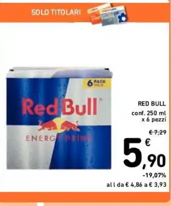 Conad Red Bull conf. 250 ml x 6 pezzi offerta