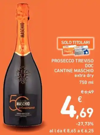 PROSECCO TREVISO CANTINE MASCHIO extra dry 750 ml