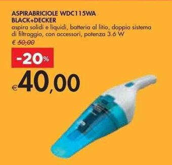 Bennet ASPIRABRICIOLE WDC115WA BLACK+DECKER offerta