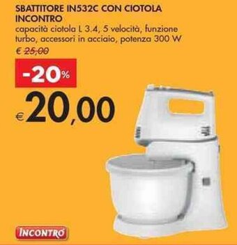 Bennet SBATTITORE IN532C CON CIOTOLA INCONTRO offerta