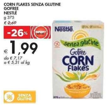 Bennet CORN FLAKES SENZA GLUTINE GOFREE NESTLÉ g 375 offerta