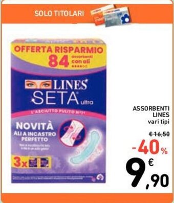 Conad ASSORBENTI LINES vari tipi offerta