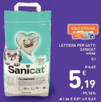 Conad LETTIERA PER GATTI SANICAT 8 L offerta