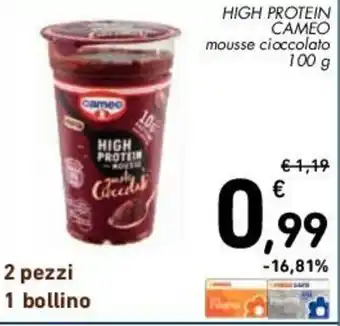 Conad HIGH PROTEIN CAMEO mousse cioccolato 100 g offerta