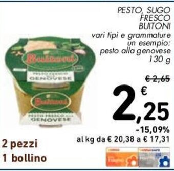 Conad PESTO, SUGO FRESCO BUITONI 130 g offerta