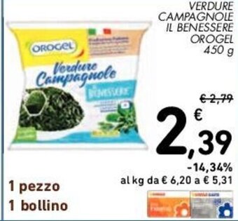 Conad VERDURE CAMPAGNOLE IL BENESSERE OROGEL 450 g offerta