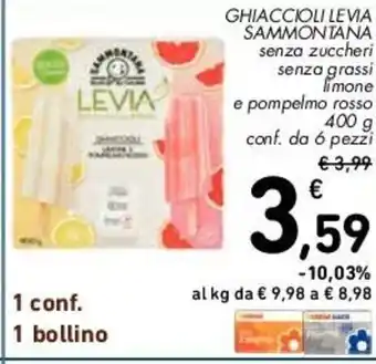 Conad GHIACCIOLI LEVIA SAMMONTANA 400 g conf. da 6 pezzi offerta