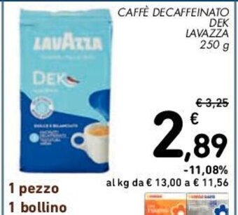 Conad CAFFÈ DECAFFEINATO DEK LAVAZZA 250 g offerta