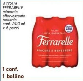 Conad ACQUA FERRARELLE minerale conf. 500 ml x 6 pezzi offerta