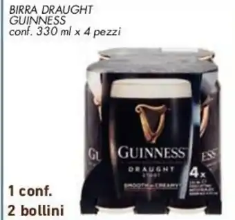 Conad BIRRA DRAUGHT ICHNUSA GUINNESS conf. 330 ml x 4 pezzi offerta