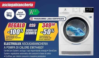 Trony ELECTROLUX ASCIUGABIANCHERIA A POMPA DI CALORE EW7H492Y offerta