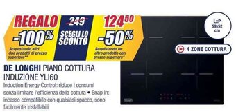 Trony DE LONGHI PIANO COTTURA INDUZIONE YLI60 offerta