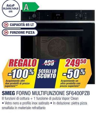 Trony SMEG FORNO MULTIFUNZIONE SF6400PZB offerta