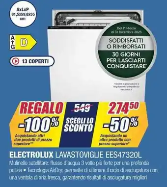 Trony ELECTROLUX LAVASTOVIGLIE EES47320L offerta