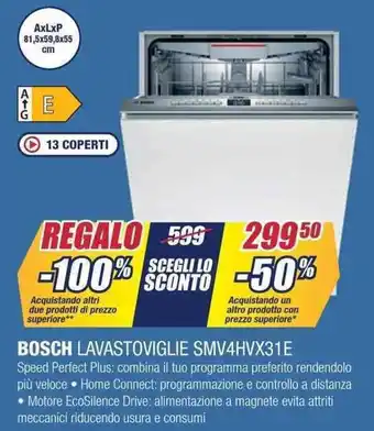 Trony BOSCH LAVASTOVIGLIE SMV4HVX31E offerta