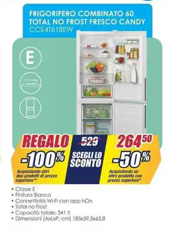 Trony FRIGORIFERO COMBINATO 60 TOTAL NO FROST FRESCO CANDY offerta