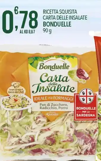 Iper Romagnolo RICETTA PRELIBATA CARTA DELLE INSALATE BONDUELLE 90 g offerta