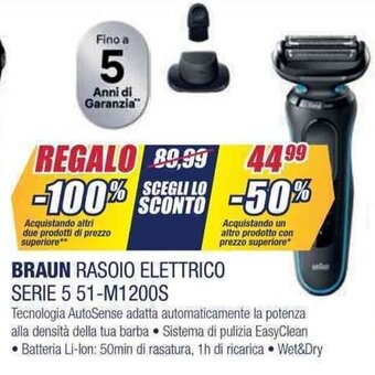 Trony BRAUN RASOIO ELETTRICO SERIE 5 51-M1200S offerta