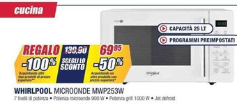 Trony WHIRLPOOL MICROONDE MWP253W offerta