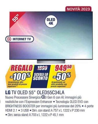 Trony LG TV OLED 65" OLED65B36LA offerta