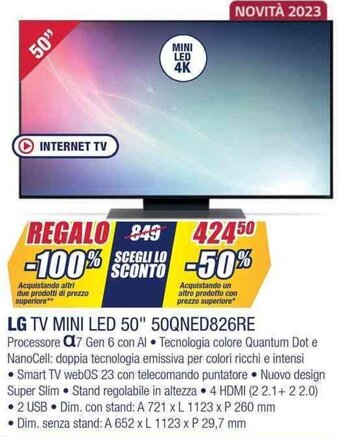 Trony LG TV MINI LED 50" 50QNED826RE offerta