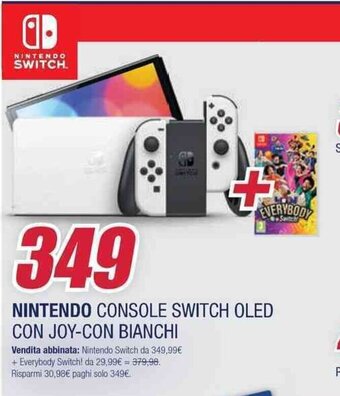 Trony NINTENDO CONSOLE SWITCH OLED CON JOY-CON BIANCHI offerta