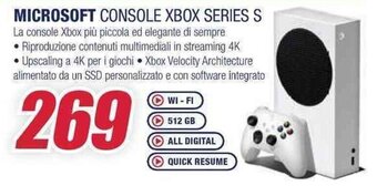 Trony MICROSOFT CONSOLE XBOX SERIES S offerta