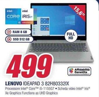 Trony LENOVO IDEAPAD 3 82H803321X offerta