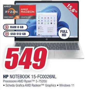 Trony HP NOTEBOOK 15-FC0026NL offerta