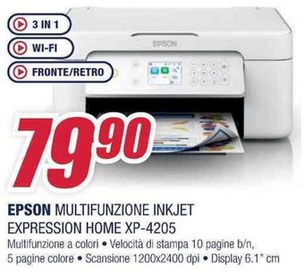 Trony EPSON MULTIFUNZIONE INKJET EXPRESSION HOME XP-4205 offerta