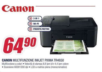 Trony CANON MULTIFUNZIONE INKJET PIXMA TR4650 offerta