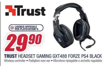 Trony TRUST HEADSET GAMING GXT488 FORZE PS4 BLACK offerta