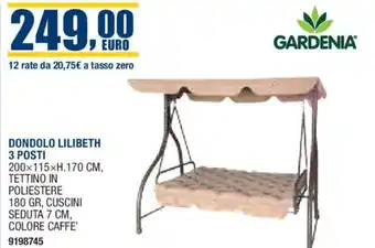 Bricofer DONDOLO LILIBETH 3 POSTI 200x115xH.170 CM offerta