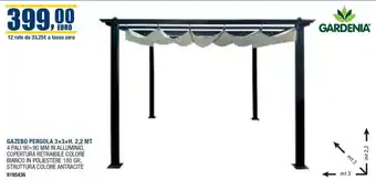 GAZEBO PERGOLA 3x3xH. 2,2 MT