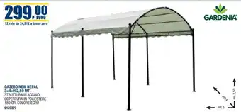 GAZEBO NEW NEPAL 3x4xH.2,50 MT STRUTTURA IN ACCIAIO