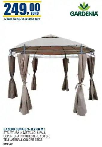 Bricofer GAZEBO DUNA Ø 3xH.2,60 MT STRUTTURA IN METALLO offerta