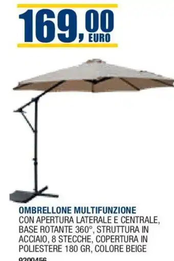 OMBRELLONE MULTIFUNZIONE CON APERTURA LATERALE E CENTRALE