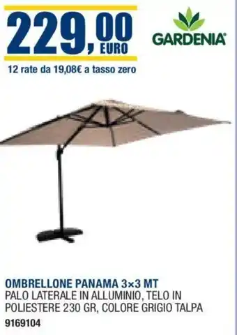 OMBRELLONE PANAMA 3×3 MT PALO LATERALE IN ALLUMINIO