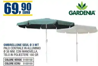 Bricofer OMBRELLONE SEUL Ø 3 MT PALO CENTRALE IN ALLUMINIO offerta